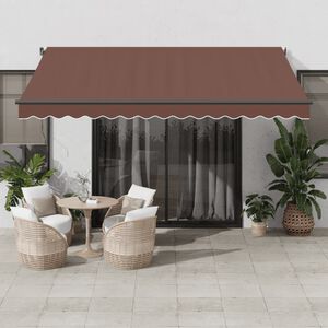 vidaXL Auvent r&eacute;tractable automatique avec LED marron 400x350 cm