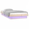 vidaXL Cadre de lit &agrave; LED sans matelas 100x200 cm bois massif