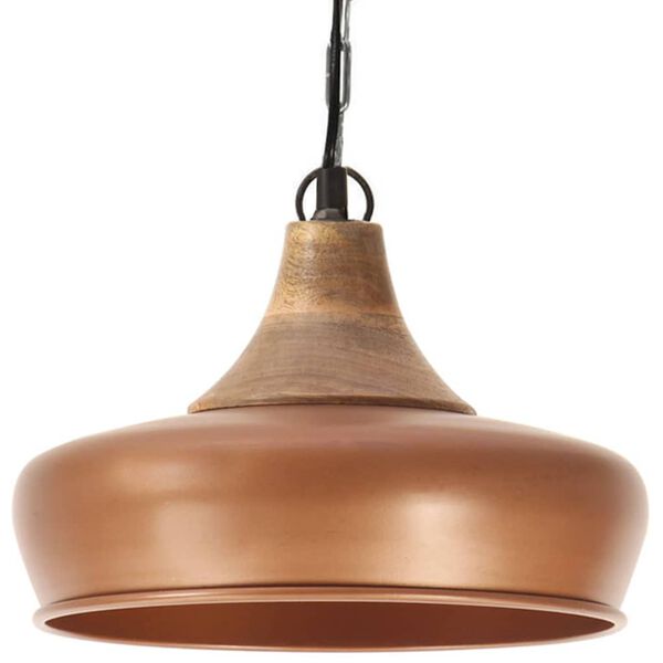 vidaXL Lampe suspendue industrielle Cuivre Fer et bois solide 26cm E27