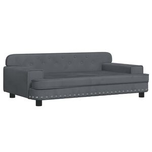vidaXL Lit pour chien gris fonc&eacute; 90x53x30 cm velours