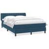 vidaXL Sommier &agrave; lattes de lit et matelas bleu fonc&eacute; 140x220cm velours