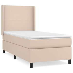 vidaXL Sommier &agrave; lattes de lit avec matelas Cappuccino 90x190 cm
