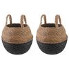 vidaXL Pot de plante avec poign&eacute;es 2 pcs Noir &Oslash; 22 x 20 cm