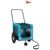 vidaXL Remorque de v&eacute;lo pour animaux de compagnie bleu et noir