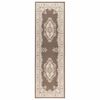 vidaXL Tapis Couloir FLORNES Tiss&eacute; Motif taupe 67 x 150 cm PP 7 mm