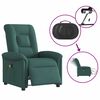 vidaXL Fauteuil de massage inclinable &eacute;lectrique Vert fonc&eacute; Tissu