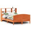 vidaXL Lit biblioth&egrave;que sans matelas cire marron 160x200 cm pin massif
