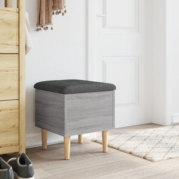 vidaXL Banc de rangement sonoma gris 42x42x46 cm bois d'ing&eacute;nierie
