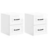 vidaXL Cabinet de chevet mural 2 pcs Blanc brillant 34,5 x 33 x 40 cm