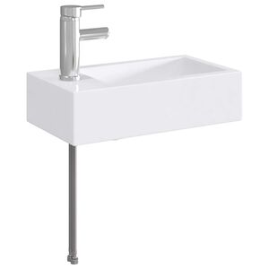 vidaXL Lavabo de salle de bain avec robinet et &eacute;vacuation Chrome