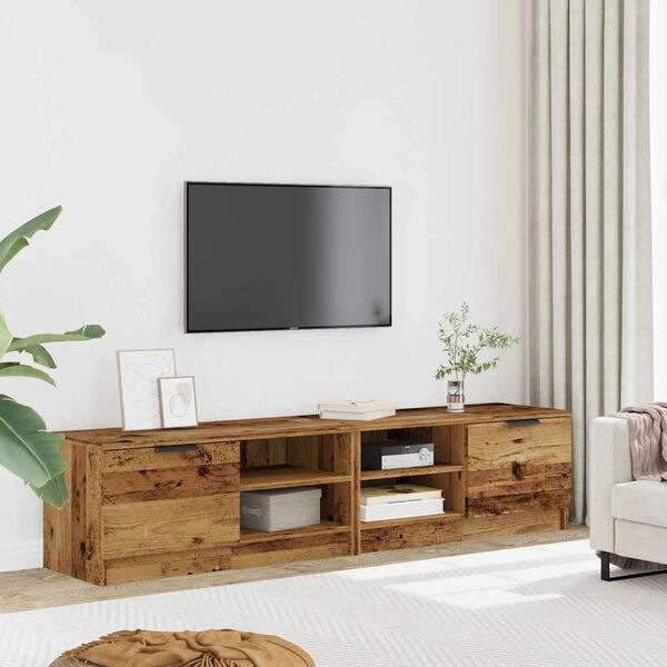 vidaXL Meubles TV 2 pcs vieux bois 80x35x36,5 cm bois d'ing&eacute;nierie