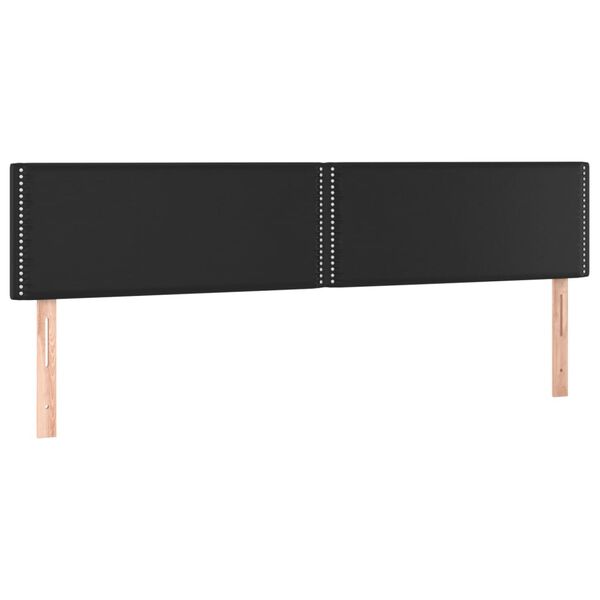 vidaXL T&ecirc;tes de lit 2 pcs Noir 90x5x78/88 cm Similicuir