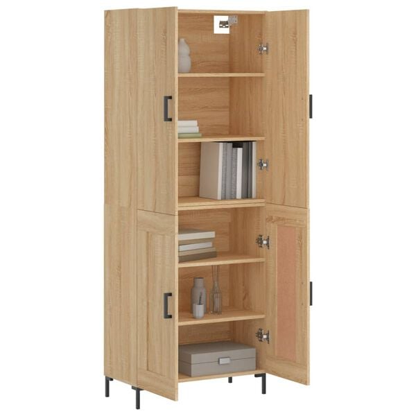 vidaXL Buffet haut Ch&ecirc;ne sonoma 69,5x34x180 cm Bois d'ing&eacute;nierie