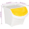 vidaXL Poubelles empilables avec couvercles 3 pcs blanc PP 78 L