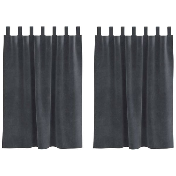 vidaXL Rideaux occultants 2 pcs Gris clair 140 x 140 cm Velours