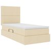 vidaXL Lit avec rangement et matelas Cr&egrave;me 100 x 200 cm Polyester