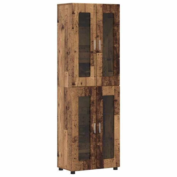 vidaXL Haut Armoire avec &eacute;tag&egrave;re FLORIN Bois ancien 60 x 35 x 182 cm