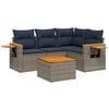vidaXL Salon de jardin 5 pcs avec coussins gris r&eacute;sine tress&eacute;e