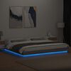 vidaXL Cadre de lit et lumi&egrave;res LED sans matelas sonoma gris 180x200cm