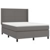 vidaXL Sommier &agrave; lattes de lit avec matelas Gris 140x200 cm Similicuir