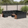 vidaXL Salon de jardin avec coussins 13 pcs noir r&eacute;sine tress&eacute;e