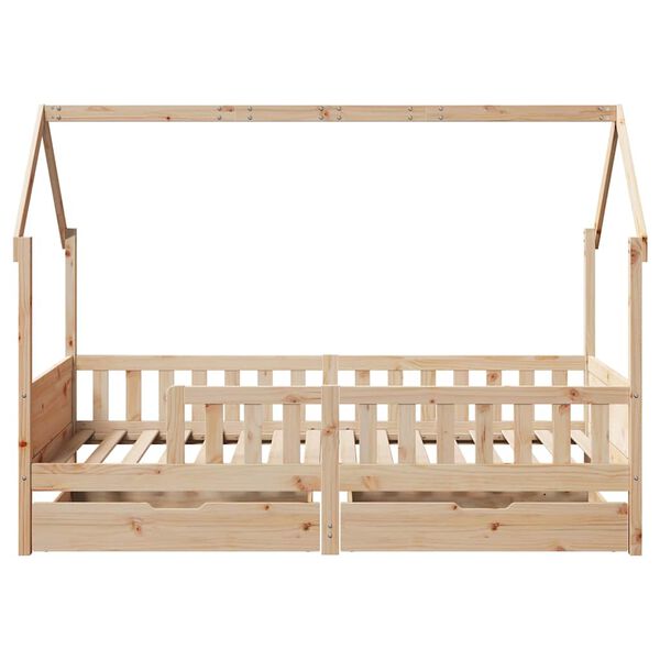 vidaXL Cadre de lit enfants avec tiroirs sans matelas 90x190 cm bois