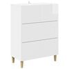 vidaXL Armoire &agrave; tiroirs Blanc brillant 66 x 34,5 x 90 cm
