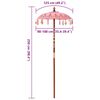 vidaXL Parasol balinais Rose 95 x 95 x 260 cm