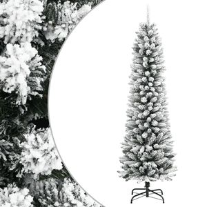 vidaXL Sapin de No&euml;l artificiel mince avec neige floqu&eacute;e 120 cm PVC/PE