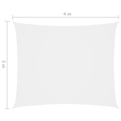 vidaXL Voile de parasol tissu oxford rectangulaire 3x4 m blanc