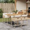 vidaXL Ensemble &agrave; manger de jardin avec coussins 5pcs Beige poly rotin