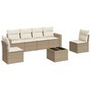 vidaXL Salon de jardin avec coussins 7 pcs beige r&eacute;sine tress&eacute;e