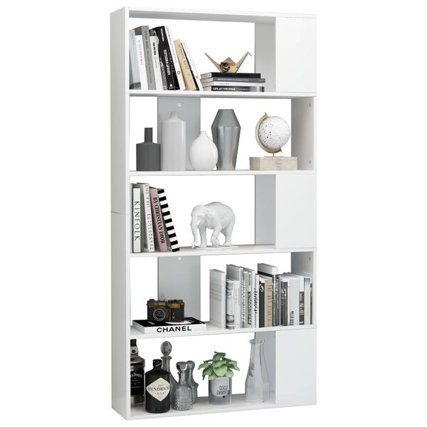 vidaXL Bibliothèque/Séparateur de pièce Blanc brillant 80x24x159 cm