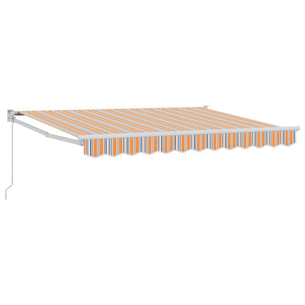 vidaXL Auvent r&eacute;tractable manuel Orange, Gris et Bleu 3,5 x 2 m