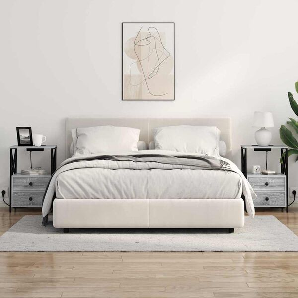 vidaXL Cabinet de chevet Gris Sonoma 40 x 31 x 60 cm Bois d'ing&eacute;nierie