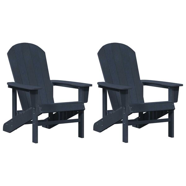 vidaXL Mobilier de jardin lounge 2 pcs Bleu marine 74 x 82 x 90 cm