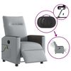 vidaXL Fauteuil de massage inclinable électrique gris clair tissu
