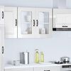 vidaXL Armoire murale de cuisine avec porte vitr&eacute;e "Kalmar" Bois d'ing&eacute;nierie blanc brillant