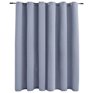 vidaXL Rideau occultant avec anneaux en m&eacute;tal Gris 290x245 cm