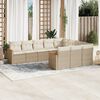 vidaXL Salon de jardin avec coussins 10 pcs beige r&eacute;sine tress&eacute;e