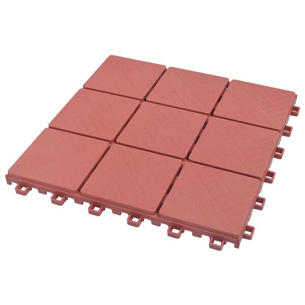 vidaXL Carreau de terrasse 10 pcs Rouge 30,5 x 30,5 x 2,2 cm