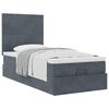 vidaXL Cadre de lit ottoman et matelas gris foncé 90x200 cm velours
