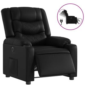 vidaXL Fauteuil inclinable &eacute;lectrique Noir Similicuir