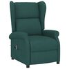 vidaXL Fauteuil inclinable &eacute;lectrique &agrave; oreilles vert fonc&eacute; tissu
