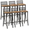 vidaXL Ensemble de bar 7 pcs bois de manguier brut massif et m&eacute;tal