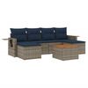 vidaXL Ensemble de canap&eacute; de jardin 7 pcs avec coussins gris r&eacute;sine tress&eacute;e