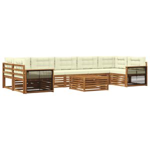 vidaXL Ensemble de canap&eacute;s d'ext&eacute;rieur 8 pc Naturel et Cr&egrave;me