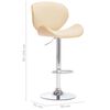vidaXL Tabouret de bar Crème Similicuir