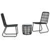 vidaXL Ensemble de bistro 3 pcs R&eacute;sine tress&eacute;e Noir