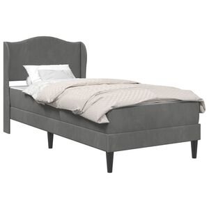 vidaXL Cadre de lit avec t&ecirc;te de lit Gris fonc&eacute; 100 x 200 cm Velours